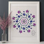 Birth Flower Mandala Personalised Print, thumbnail 1 of 12