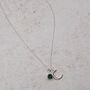 925 Cz Silver Initial Necklace With Birthstone, thumbnail 4 of 7
