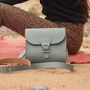 Leather Satchel Shoulder Bag In Stormy Sea Grey, thumbnail 4 of 6