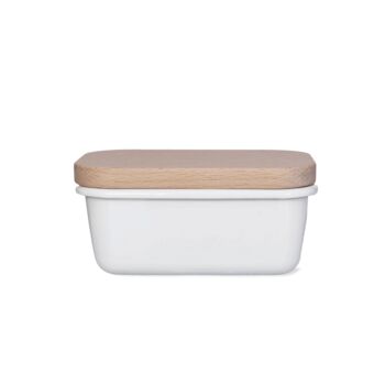 Warm White Enamel Butter Dish, 3 of 3