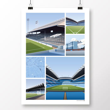 Manchester City Views Of Maine Road And Etihad Poster, 2 of 7