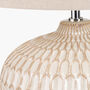 Warm White Textured Glazed Ceramic Table Lamp, thumbnail 6 of 10