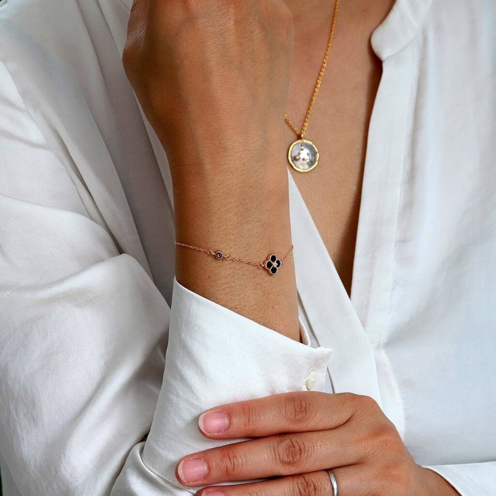 Rose Gold Four Leaf Clover Lucky Bracelet By Attic | notonthehighstreet.com