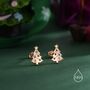 Sterling Silver Tiny Christmas Tree Stud Earrings, thumbnail 7 of 12