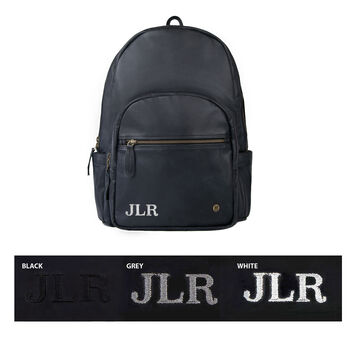 Personalised Black Leather Changing Bag For Parents, 5 of 9
