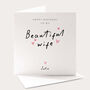 Personalised Birthday Card For Wife With Pink Hearts, thumbnail 1 of 4