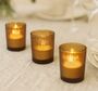 Amber Brown Glass Tea Light Holder Ribbed Design, thumbnail 1 of 2