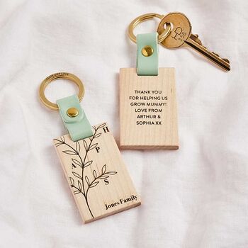 Personalised Family Tree Wooden Keyring, 3 of 5