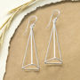 Sterling Silver Dangly Trigonal Pyramid Earrings, thumbnail 2 of 4