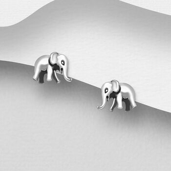 Sterling Silver Elephant Earrings, 3 of 4