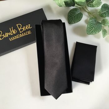 Luxury Black Silk Neck Tie – Timeless And Elegant, 3 of 8