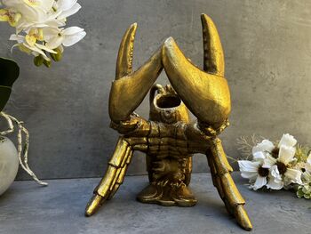 Drunken Lobster Wine Bottle Holder Gold Freestanding, 5 of 12