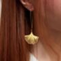 Ginkgo Leaf Earrings, thumbnail 1 of 3