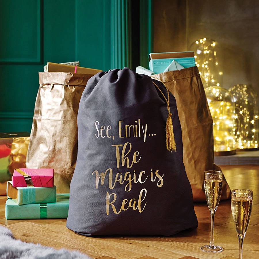 personalised the magic is real christmas sack by the alphabet gift shop ...