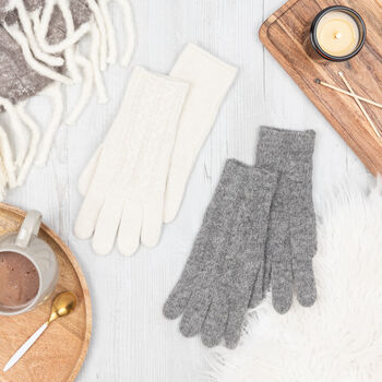 Cable Knit Gloves, 3 of 6