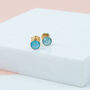 Savanne Gold Plated And Blue Chalcedony Stud Earrings, thumbnail 1 of 4