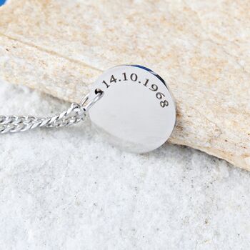 Silver Engraved Round Disc Pendant For Men And Women, 3 of 8