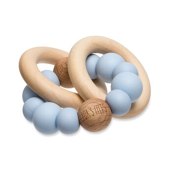 Handmade Double Rattle Classic Pink / Grey / Blue, 8 of 11
