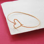 Heart Sprung Sterling Silver Bangle, thumbnail 3 of 6