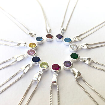 Sterling Silver Birthstone Necklace, 4 of 6