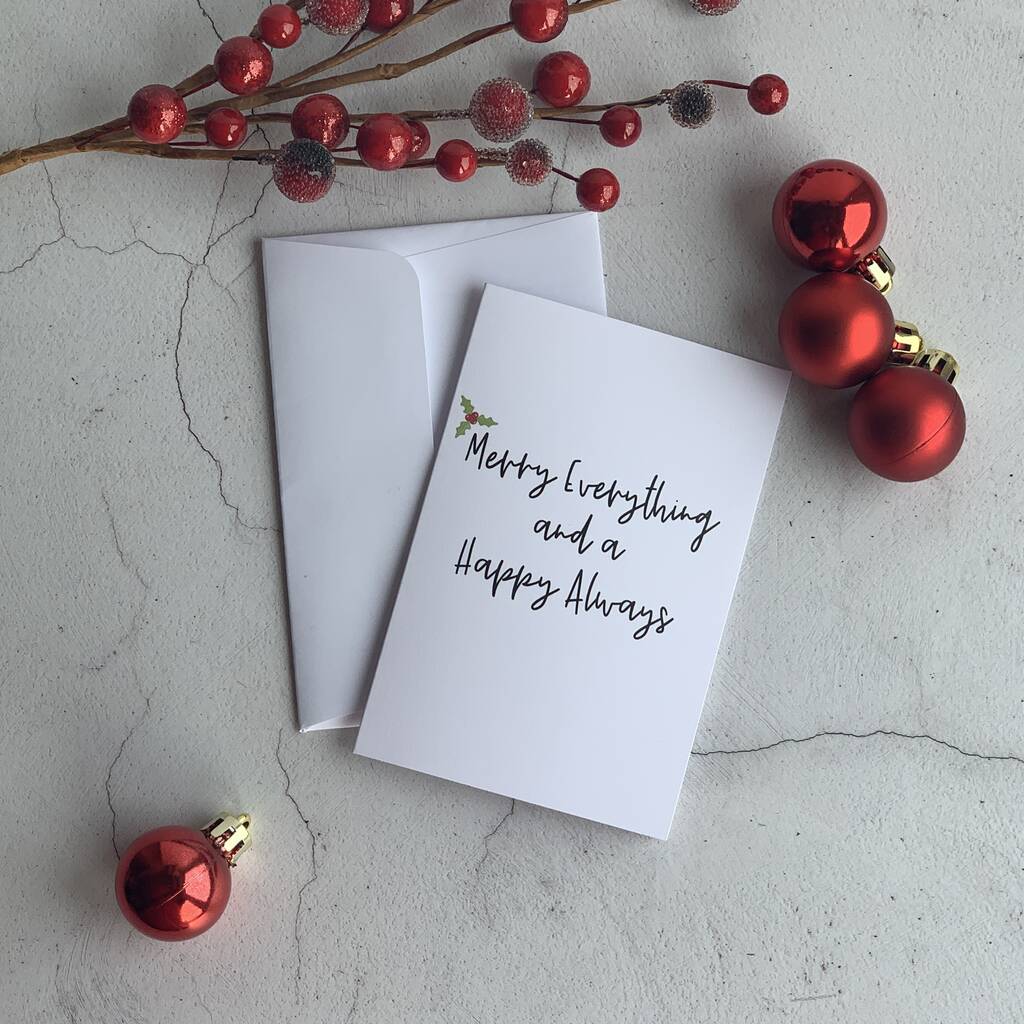 Merry Everything And Happy Always Christmas Card Gift, 1 of 4