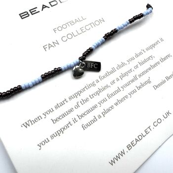 Burnley Football Club Fan Bead Bracelet With Charms, 2 of 5