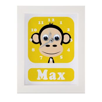 Personalised Childrens Monkey Clock, 8 of 9
