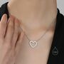 Open Heart Cz Necklace In Sterling Silver, thumbnail 3 of 11