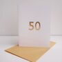 Handmade Gold Leaf 75th / Any Number Birthday Card, thumbnail 3 of 7
