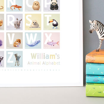 Personalised Illustrated Animals Block Alphabet Print, 3 of 12