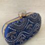 Blue Handcrafted Oval Clutch Bag, thumbnail 1 of 4
