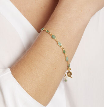 Emerald And Gold Tennis Bracelet, 2 of 7