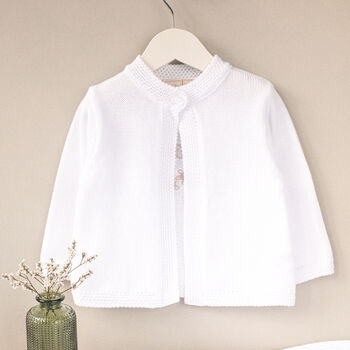 Personalised Cream Blossom Cardigan For Baby Flower Girls, 5 of 12