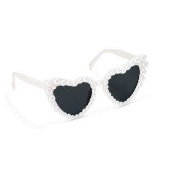 Pearl Embellished Heart Shaped 'Bride' Sunglasses, 2 of 4