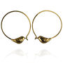 Gold Bird Hoop Earrings With Diamonds, thumbnail 2 of 6
