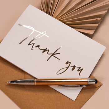 Wedding Bridesmaid Thank You Card Pink And Gold Foil, 6 of 8