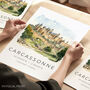 City Travel Poster Of Carcassonne France, thumbnail 1 of 7