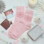 Silver Glitter Purse, Socks And Chocolate Christmas Gift For Her – With Optional Candle, thumbnail 2 of 8