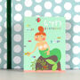 Mini Glittery Mermaid Birthday Card, thumbnail 3 of 5