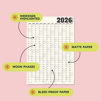 2026 Wall Planner | Black And White | Portrait, 2 of 3