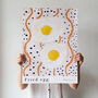 Fried Egg Art Print Brunch Kitchen Poster, thumbnail 1 of 12