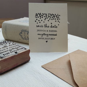 Save The Date Stamp Save The Date Stamp Wedding Hearts Design