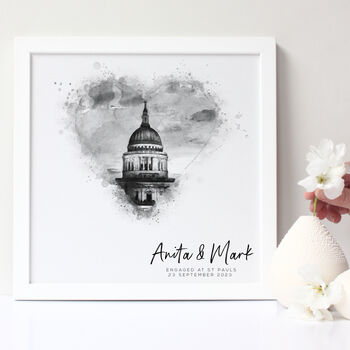 Personalised Watercolour Engagement Framed Print, 8 of 10