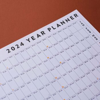 2024 Year Wall Planner | Landscape | Black And White, 2 of 8