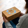 Personalised Our Special Memories Oak Box Blue Flowers, thumbnail 1 of 3