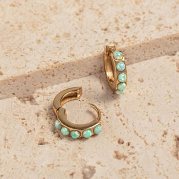Moon Yellow Opal And Gold Vermeil Huggie Hoops, 5 of 6