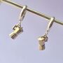 Moka Coffee Pot Huggie Hoop Earrings, thumbnail 3 of 7