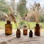 Amber Brown Glass Apothecary Bottles Set Of Five, thumbnail 3 of 12