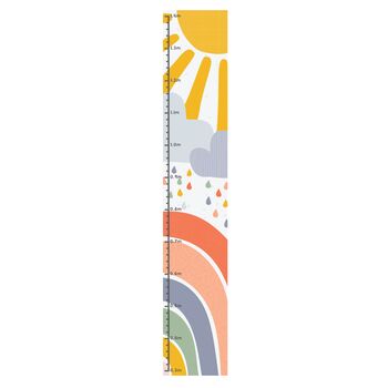 Sunny Rainbow Height Chart Fabric Wall Sticker, 2 of 2