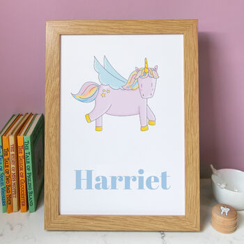 Personalised Children's Unicorn Print Frame Optional, 2 of 3